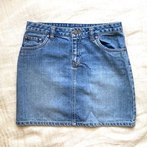 Medium Wash Denim Jean Mini Skirt